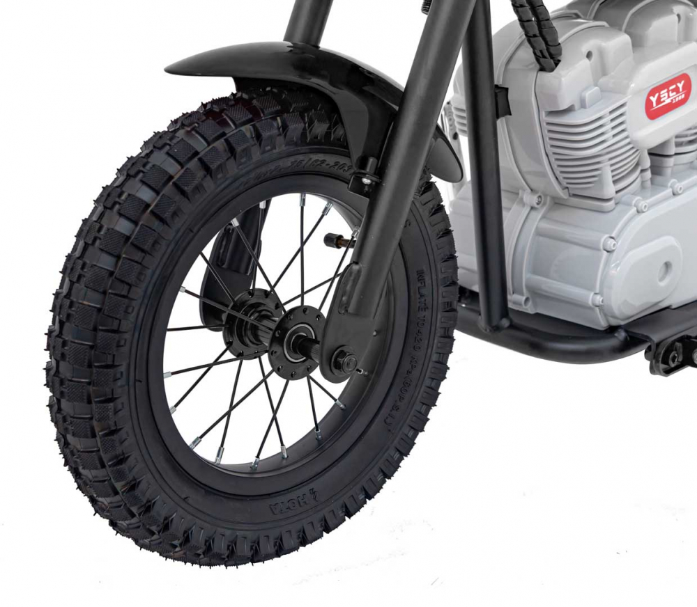 Motocicleta electrica pentru copii Speed Power Black, pornire la cheie, motor 250W, baterie 24V7Ah, roti pneumatice, scaun ergonomic din piele, lumina frontala LED, claxon, muzica preinstalata, pana la 80 kg - 5