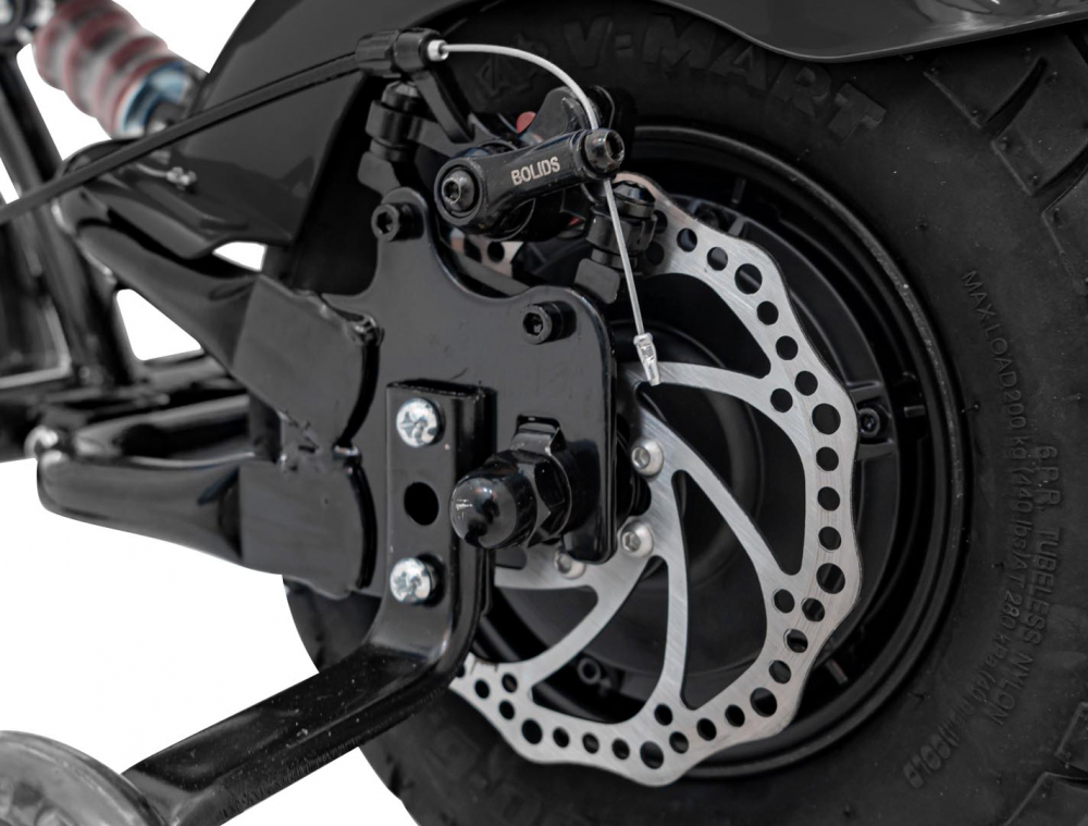 Motocicleta electrica pentru copii Chopper Warrior Black, motor de 350W, cu doua baterii de 18V9Ah, pornire prin buton, cu rotile gonflabile, panou audio integrat cu MP3, USB, lumini LED, sarcina maxima 80 kg