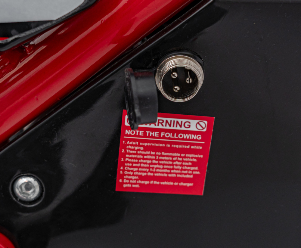 Motocicleta electrica pentru copii Renegade 50R Red, motor puternic de 500W, viteza maxima 24 kmh, baterie reincarcabila 36V9Ah, suspensie, transmisia pe lant, anvelope gonflabile - 7