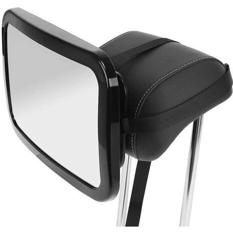 Oglinda auto pentru supraveghere bebelusi, rotire 360 grade, fixare tetiera, 30x19 cm - 5