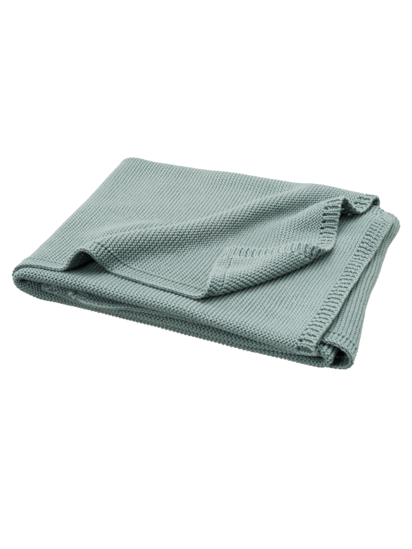 Patura impletita din bumbac organic 80x100 cm verde deschis