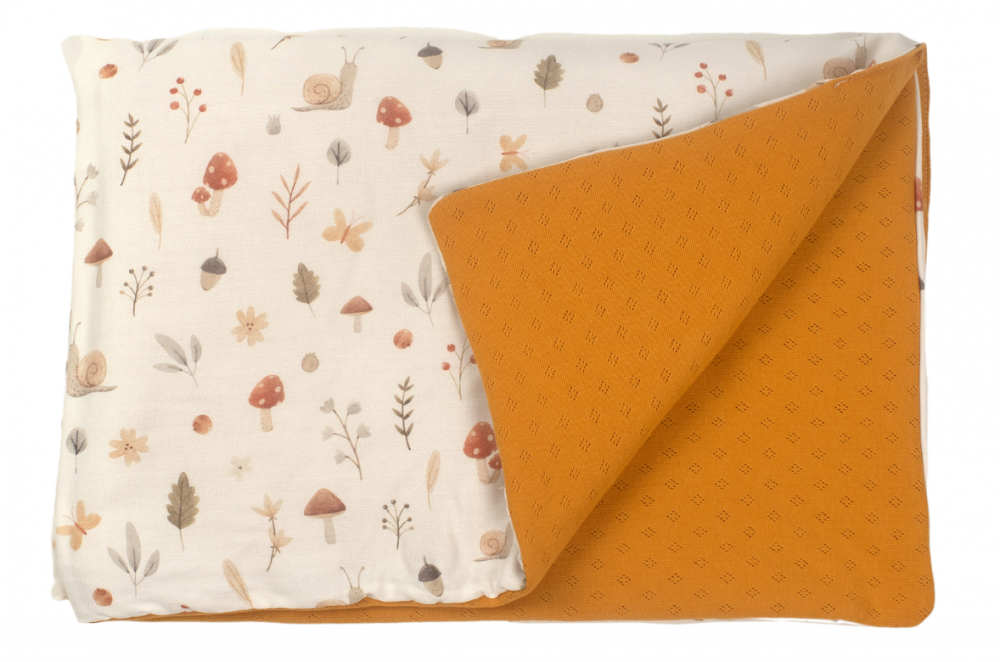 Paturica pentru copii Nature Bambus by Amy cu doua fete 100x70cm + Cadou Rucsacel Comori din natura