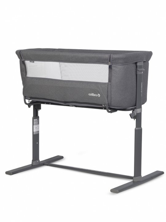 Patut Co-Sleeper 2 in 1 pentru copii Colibro Nap Bassinet, cu saltea inclusa, inaltime reglabila pe 9 nivele si unghi de inclinare de 30 de grade, dimensiuni 90 x 58 cm, Onyx