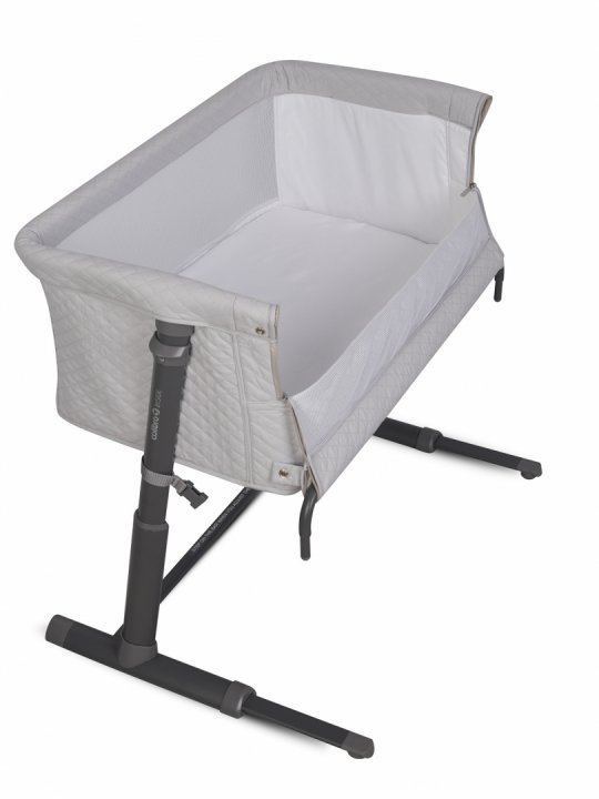 Patut Co-Sleeper 2 in 1 pentru copii Colibro BySide Bassinet, cu saltea inclusa, inaltime reglabila pe 9 nivele si unghi de inclinare de 30 de grade, sistem automat de retractare picioare, dimensiune 93 x 58 cm, Cloud - 4