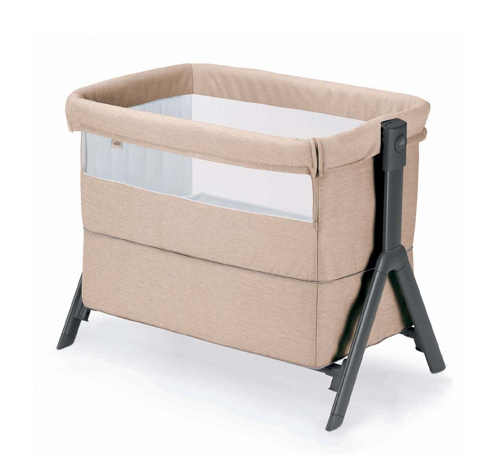 Patut Sempreconte Joy Bej, co-sleeper si tarc 2 in 1 cu laterala culisanta, setare unghiulara, roti, geanta voiaj, reglabil in 8 pozitii pe inaltime, 0-15 kg