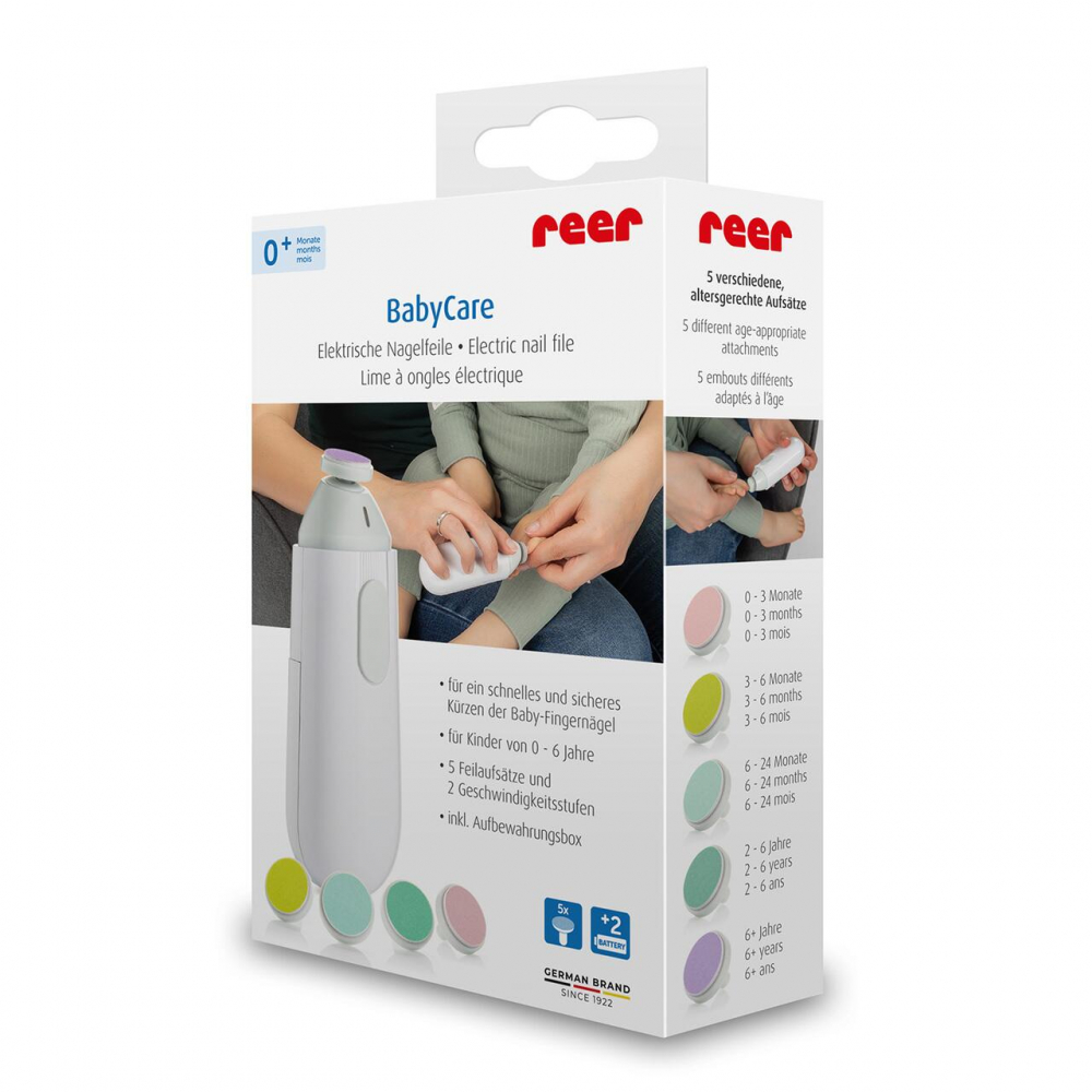 Pila electrica de unghii pentru copii si bebelusi, 5 pile diferite, Reer BabyCare 81100 - 2 | YEO