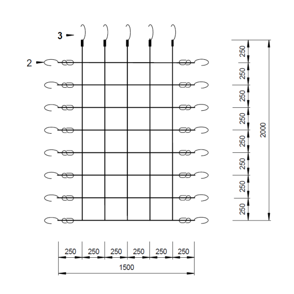 Plasa de catarat pentru spatii de joaca 1.5 x 2 m KBT