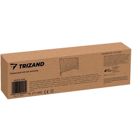 Poarta fotbal pentru copii, Trizand, pliabila, usor de montat, cu minge, pompa si carlige de fixare incluse, dimensiune 120 x 40 x 80 cm - 1 | YEO