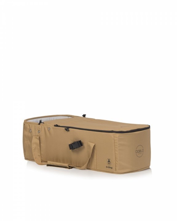 Cosulet port bebe tip landou Euro Cart Doblo CarryMe, cu intaritura, manere pentru transport, cu husa de picioruse si capotina, dimensiune 72 x 30 x 21 cm, Camel - 2