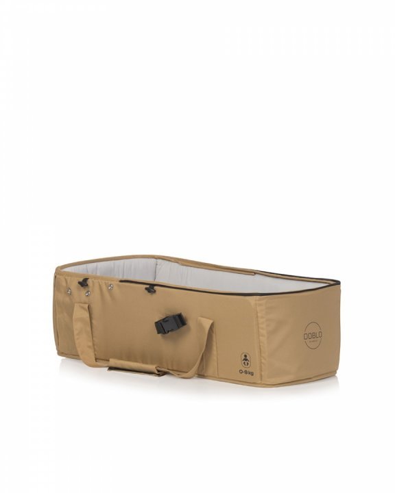 Cosulet port bebe tip landou Euro Cart Doblo CarryMe, cu intaritura, manere pentru transport, cu husa de picioruse si capotina, dimensiune 72 x 30 x 21 cm, Camel - 3