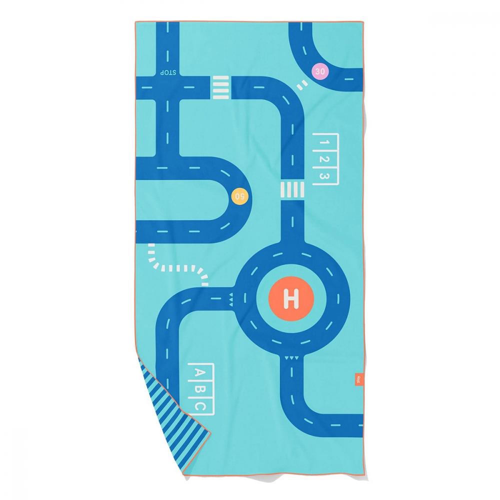 Prosop de plaja cu traseu auto Quut Toys 140 x 70 cm