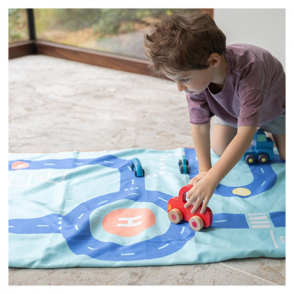 Prosop de plaja cu traseu auto Quut Toys 140 x 70 cm - 2 | YEO