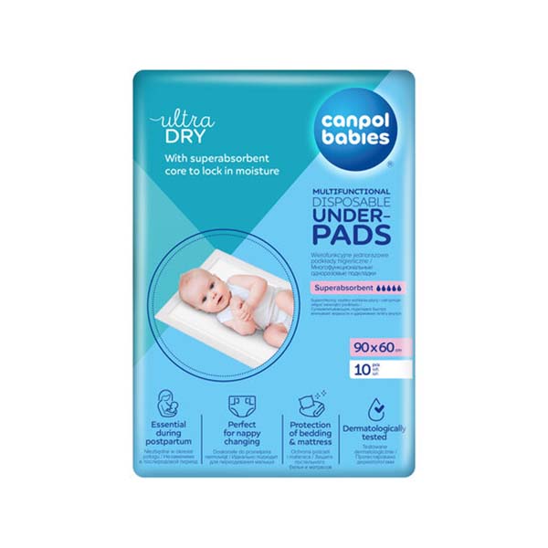 Set 10 protectii de unica folosinta pentru saltea Canpol Babies 90 x 60 cm