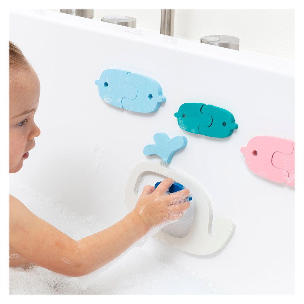 Puzzle de baie Balene si pestisori Quut Toys 11 piese