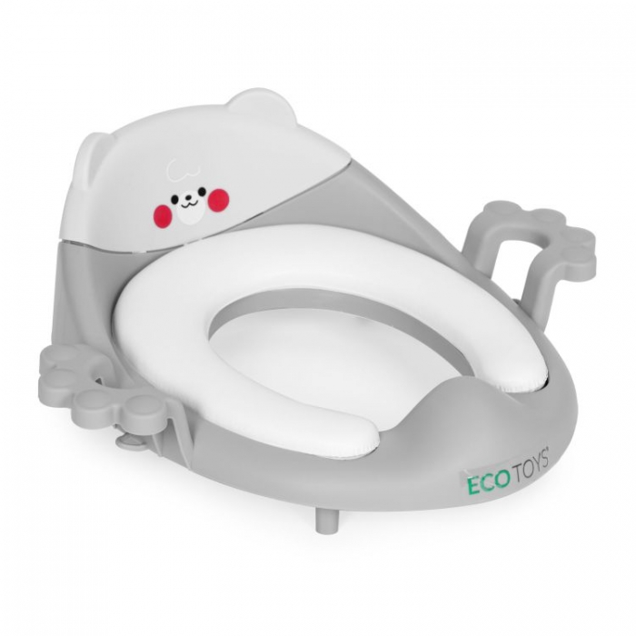Reductor toaleta cu manere pentru copii Ecotoys PP104 Gri