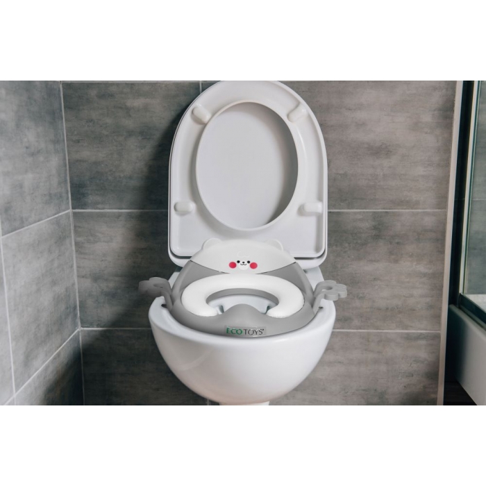 Reductor toaleta cu manere pentru copii Ecotoys PP104 Gri - 1 | YEO