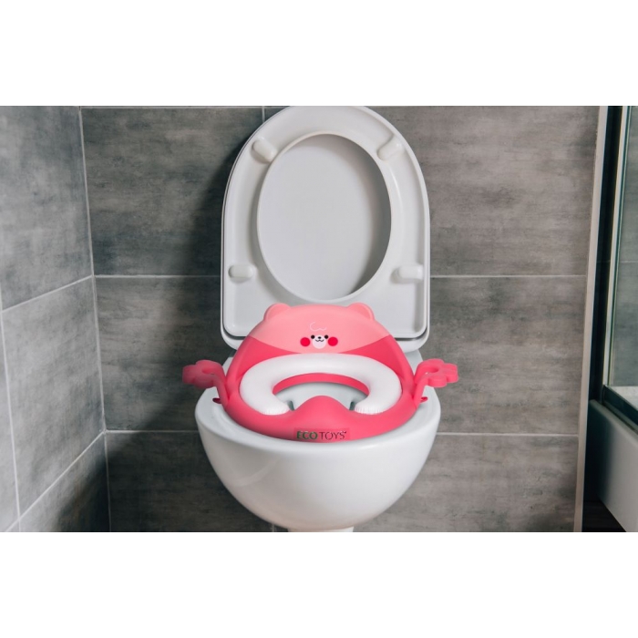 Reductor toaleta cu manere pentru copii Ecotoys PP104 Roz - 1 | YEO