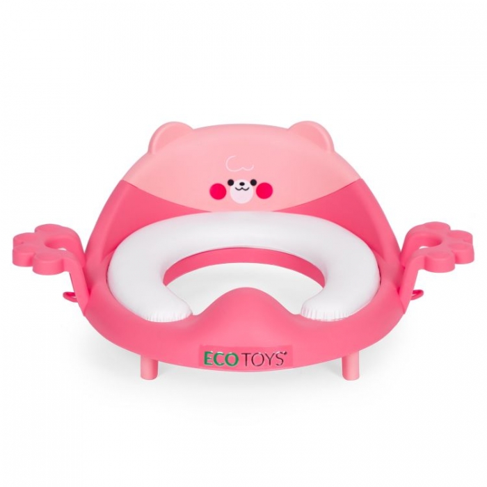 Reductor toaleta cu manere pentru copii Ecotoys PP104 Roz - 2 | YEO