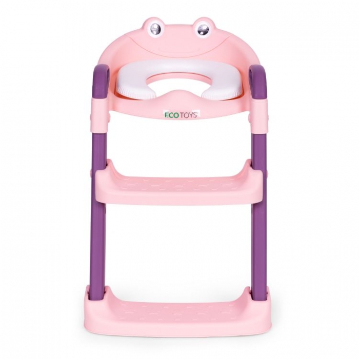 Reductor toaleta cu scara pentru copii Ecotoys PP8001 Roz - 1 | YEO