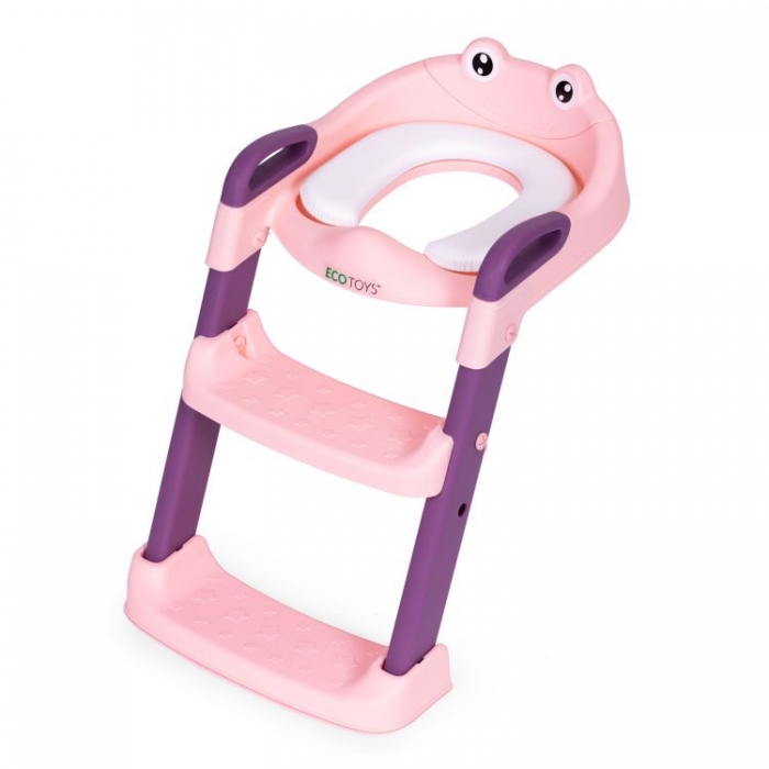 Reductor toaleta cu scara pentru copii Ecotoys PP8001 Roz - 2 | YEO