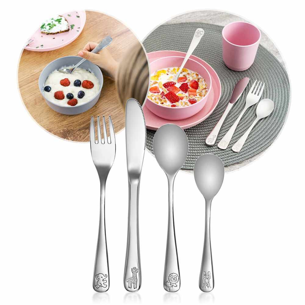 Set de tacamuri din otel inoxidabil Reer Growing 4 bucati