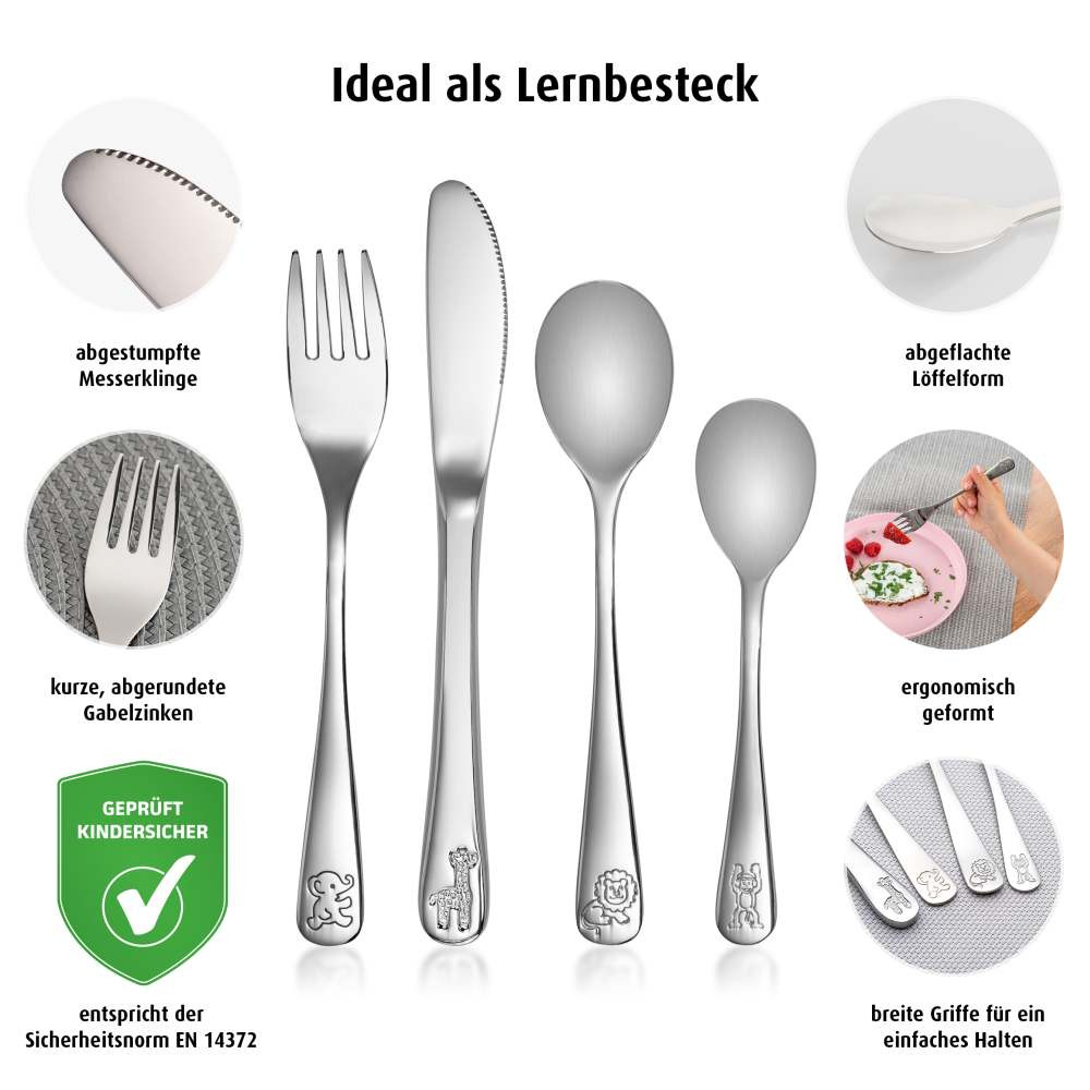 Set de tacamuri din otel inoxidabil Reer Growing 4 bucati - 1 | YEO