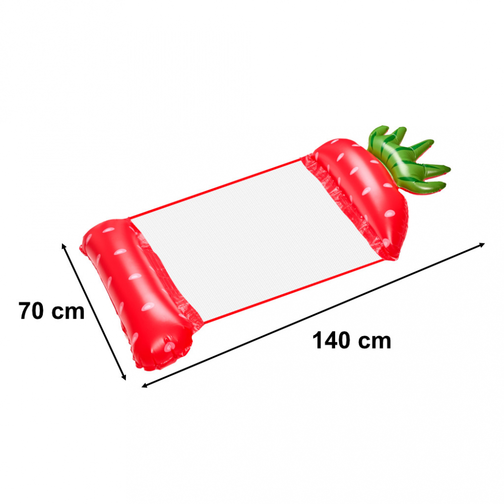 Saltea gonflabila tip hamac, pentru plaja si piscina, dimensiune 150 x 70 cm, model Capsunica - 2 | YEO