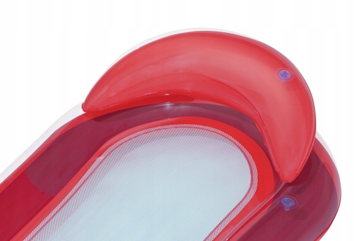Saltea gonflabila pentru plaja si piscina cu Spatar si Cotiere, 2 camere de aer independente si plasa, 159 x 77 cm, sarcina maxima 90 kg, Red