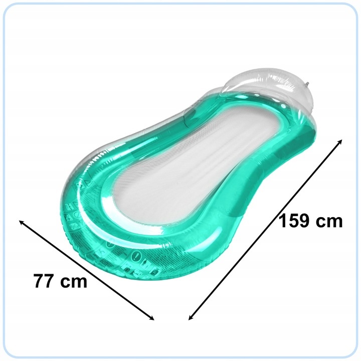 Saltea gonflabila pentru plaja si piscina cu Spatar si Cotiere, 2 camere de aer independente si plasa, 159 x 77 cm, sarcina maxima 90 kg, Red - 2 | YEO
