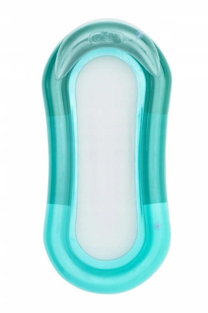 Saltea gonflabila pentru plaja si piscina cu Spatar si Cotiere, 2 camere de aer independente si plasa, 159 x 77 cm, sarcina maxima 90 kg, Turcoaz