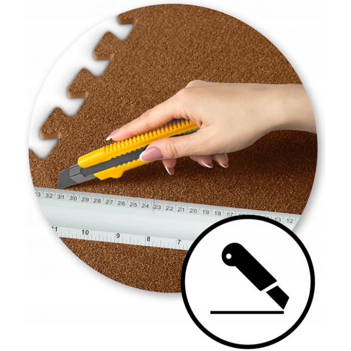 Salteluta de joaca multifunctionala tip puzzle 180 x 120 cm Massido 650102 Maro - 2