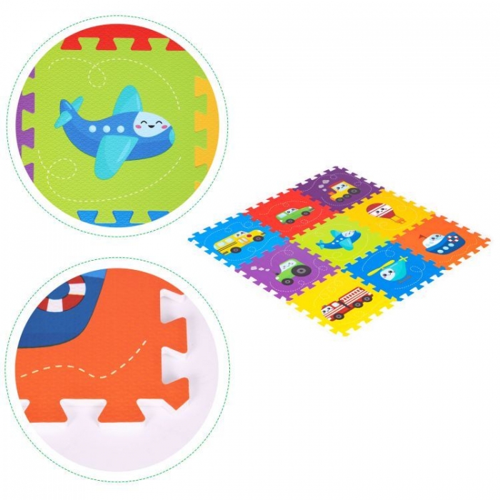 Salteluta de joaca pentru copii 86 x 86 x 1 cm IPlay 0392 Vehicule - 4