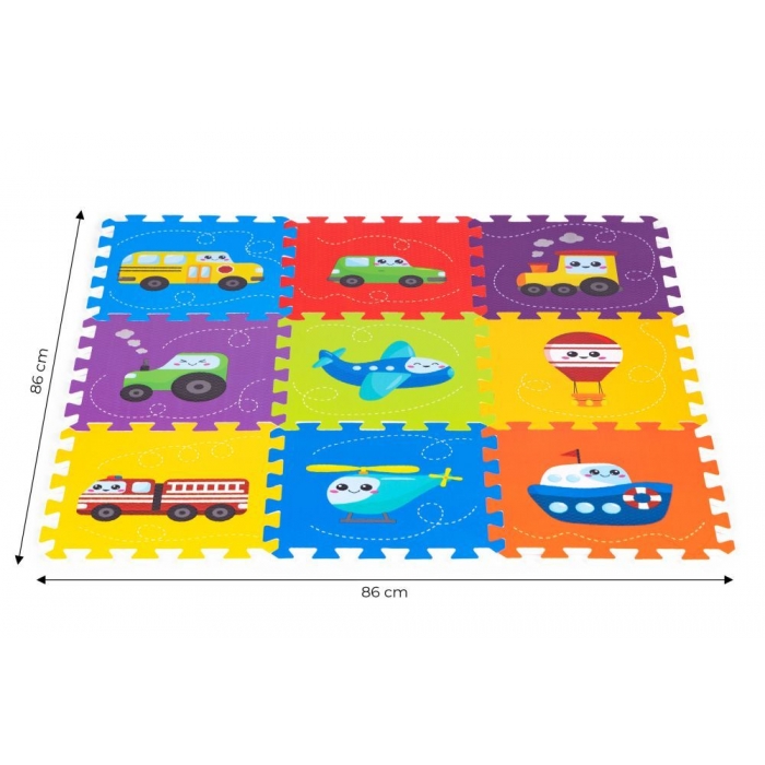 Salteluta de joaca pentru copii 86 x 86 x 1 cm IPlay 0392 Vehicule - 5