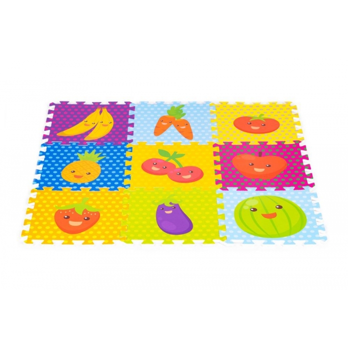 Salteluta de joaca pentru copii 86 x 86 x 1 cm IPlay 0393 Fructe si legume