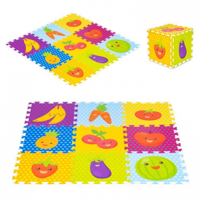 Salteluta de joaca pentru copii 86 x 86 x 1 cm IPlay 0393 Fructe si legume