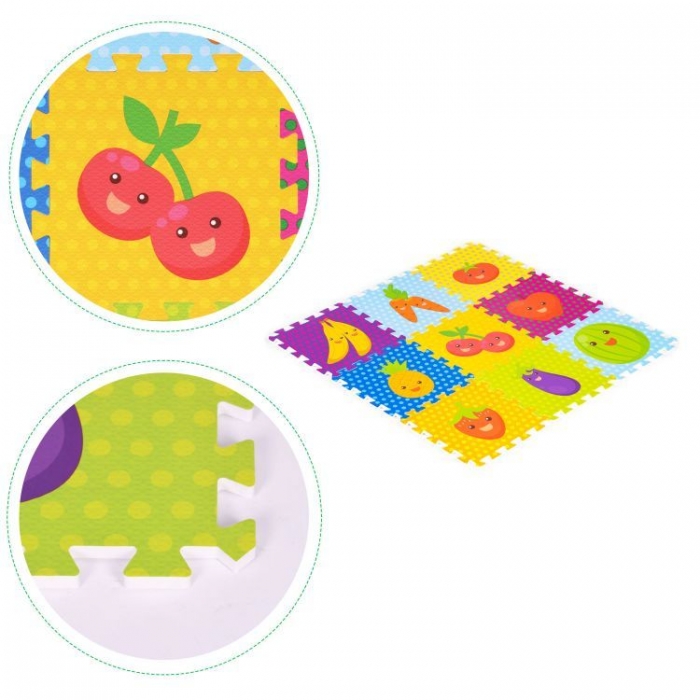 Salteluta de joaca pentru copii 86 x 86 x 1 cm IPlay 0393 Fructe si legume - 4