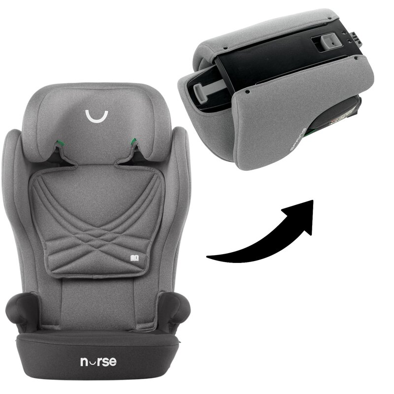 Scaun auto Nurse Spring Storm, I-Size, sistem isofix, pliabil, 100-150 cm, 4-12 ani, Conform cu standardul ECE R129 - 1