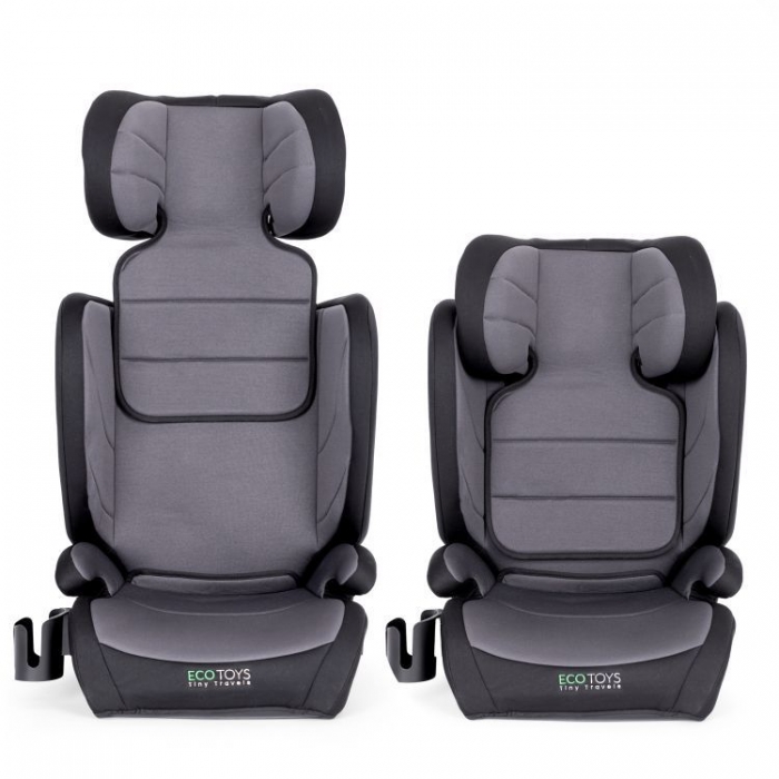 Scaun auto cu Isofix Ecotoys Gri, grupa 100-150 cm, i-Size, omologare R12903 - 2