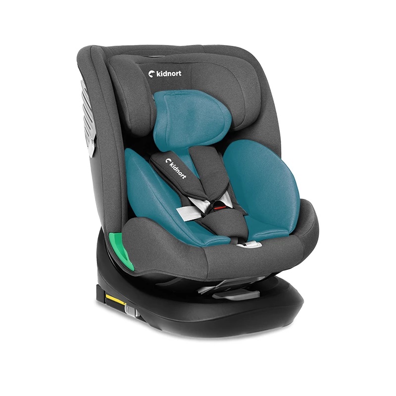 Scaun auto cu isofix rotativ pentru copii Kidnort Radjur Black, 360 i-Size 40-150 cm, Top Tether, centuri in 5 puncte, Sistem de impact lateral, parasolar reglabil, Pozitie somn - 7