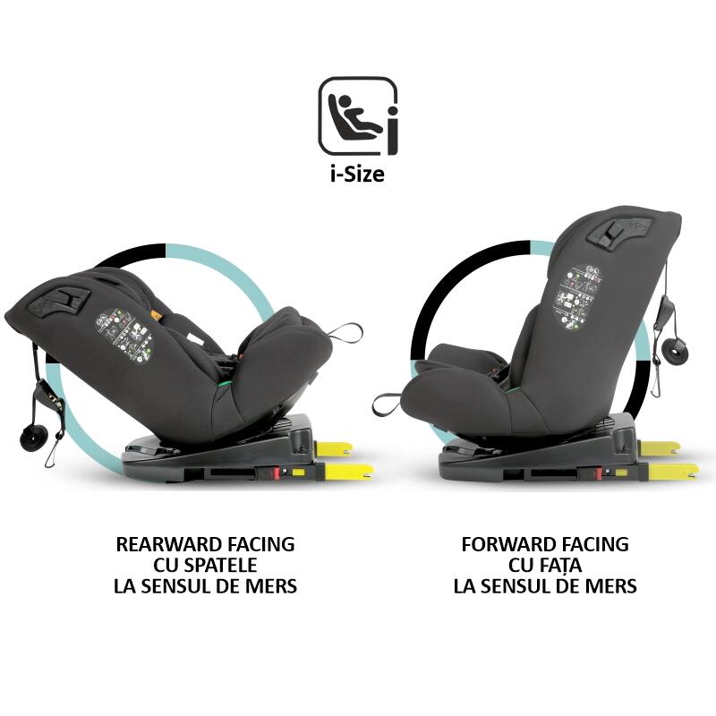 Scaun auto iSize 40-150 cm Coccolle Nobi Diamond Black cu Isofix, pozitie somn, Tetiera reglabila, Rotativ, Insert nou nascut - 5