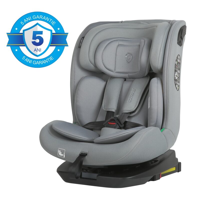 Scaun auto iSize 40-150 cm Coccolle Nobi Misty Grey cu Isofix, pozitie somn, Tetiera reglabila, Rotativ, Insert nou nascut - 1