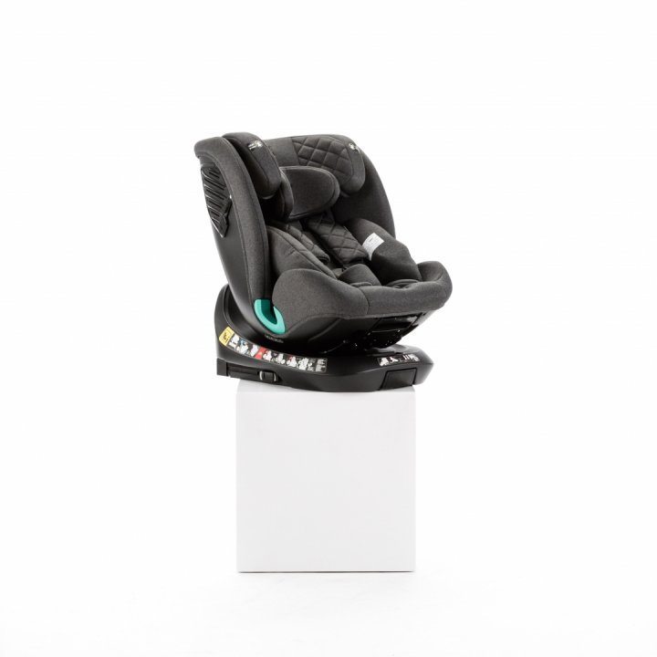 Scaun auto pentru copii cu isofix 4 in 1, Adamex Trip, omologat R129 i-Size, rotativ, cu picior de fixare, 12 niveluri de ajustare a suportului pentru cap, 40-150 cm sau 0-12 ani, Gri - 4