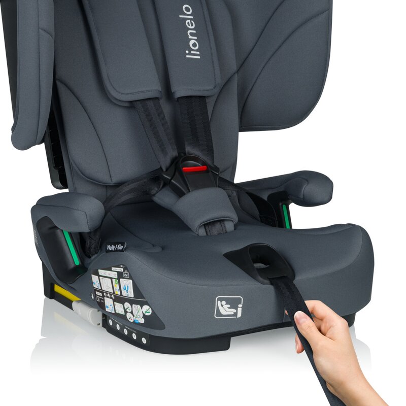 Scaun auto Lionelo Nelly Gri, pliabil, i-Size, 76-150 cm, tetiera reglabila in 15 pozitii, spatar reglabil in 4 pozitii, sisteme Isofix si Top Tether, conform cu ECE R129 - 4
