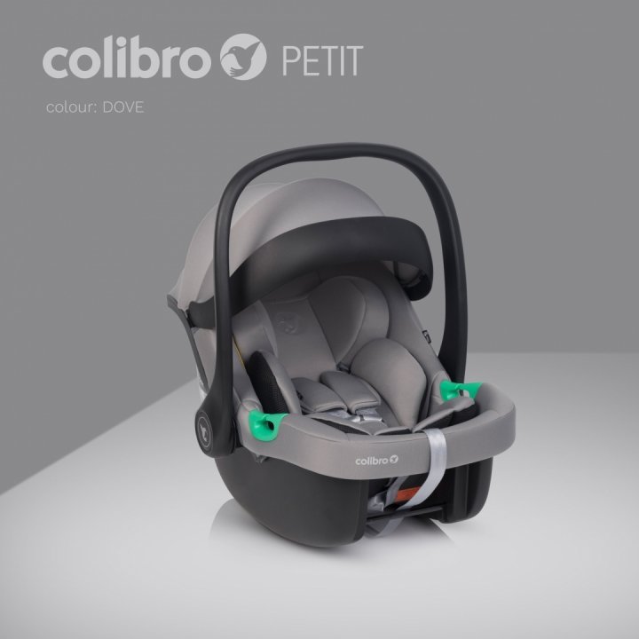 Scoica auto Colibro Petit i-Size, omologata R129, cu tetiera reglabila, copertina ajustabila, maner de transport ajustabil, pentru copii intre 40-87 cm sau 0-13 kg, Dove - 3