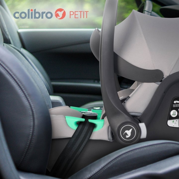 Scoica auto Colibro Petit i-Size, omologata R129, cu tetiera reglabila, copertina ajustabila, maner de transport ajustabil, pentru copii intre 40-87 cm sau 0-13 kg, Dove - 4