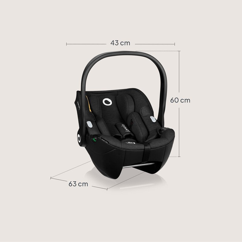Scoica auto Lionelo Moxie Negru, i-Size, 40-87 cm, tetiera reglabila, intarita cu spuma de memorie, carcasa ventilata, protectie avansata, conform cu R129 - 4