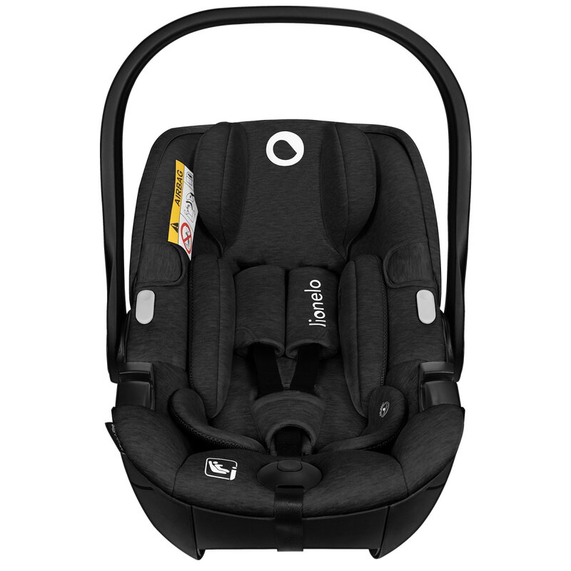 Scoica auto Lionelo Moxie Negru, i-Size, include baza rotativa 360 cu picior de fixare, 40-87 cm, tetiera reglabila, intarita cu spuma de memorie, carcasa ventilata, protectie avansata, conform R129 - 1