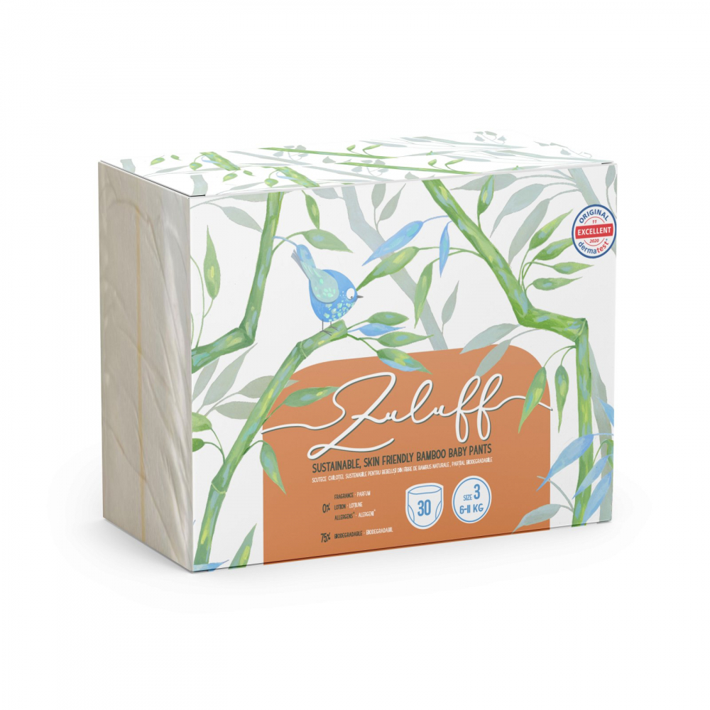 Scutece chilotel din bambus Zuluff, marime 3, 6-11 kg, 30 bucati - 2 | YEO