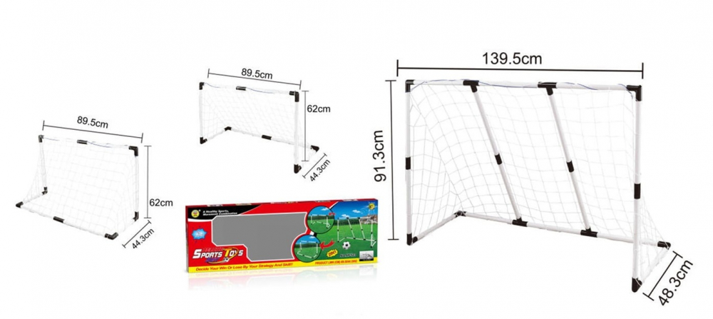 Set 2 porti de fotbal Doris transformabile 2in1 cu mingie si pompa incluse,Dimensiune 139.50x91.3x48.3cm
