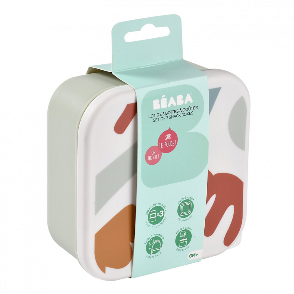 Set 3 caserole pentru gustari Beaba Playful
